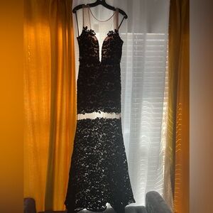 Gorgeous black lace floor length gown